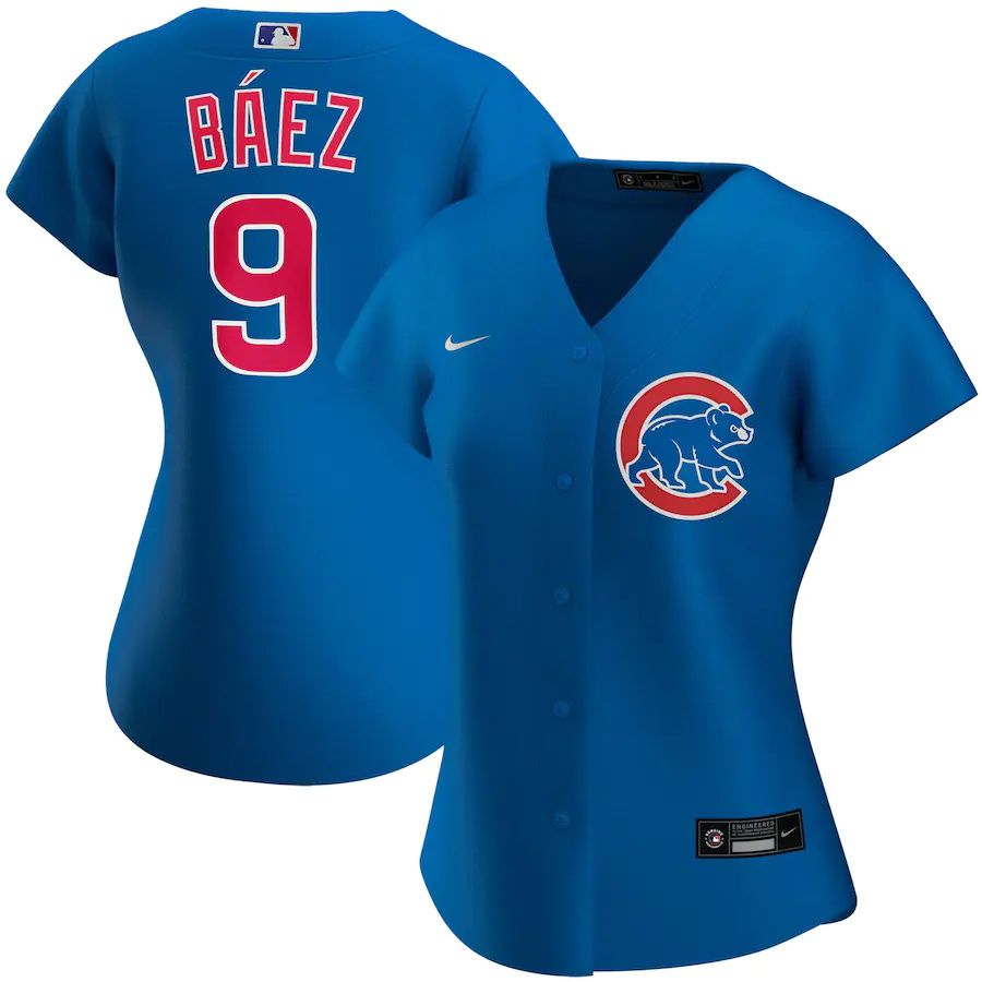 Womens Chicago Cubs 9 Javier Baez Nike Royal Alternate Replica Player MLB Jerseys